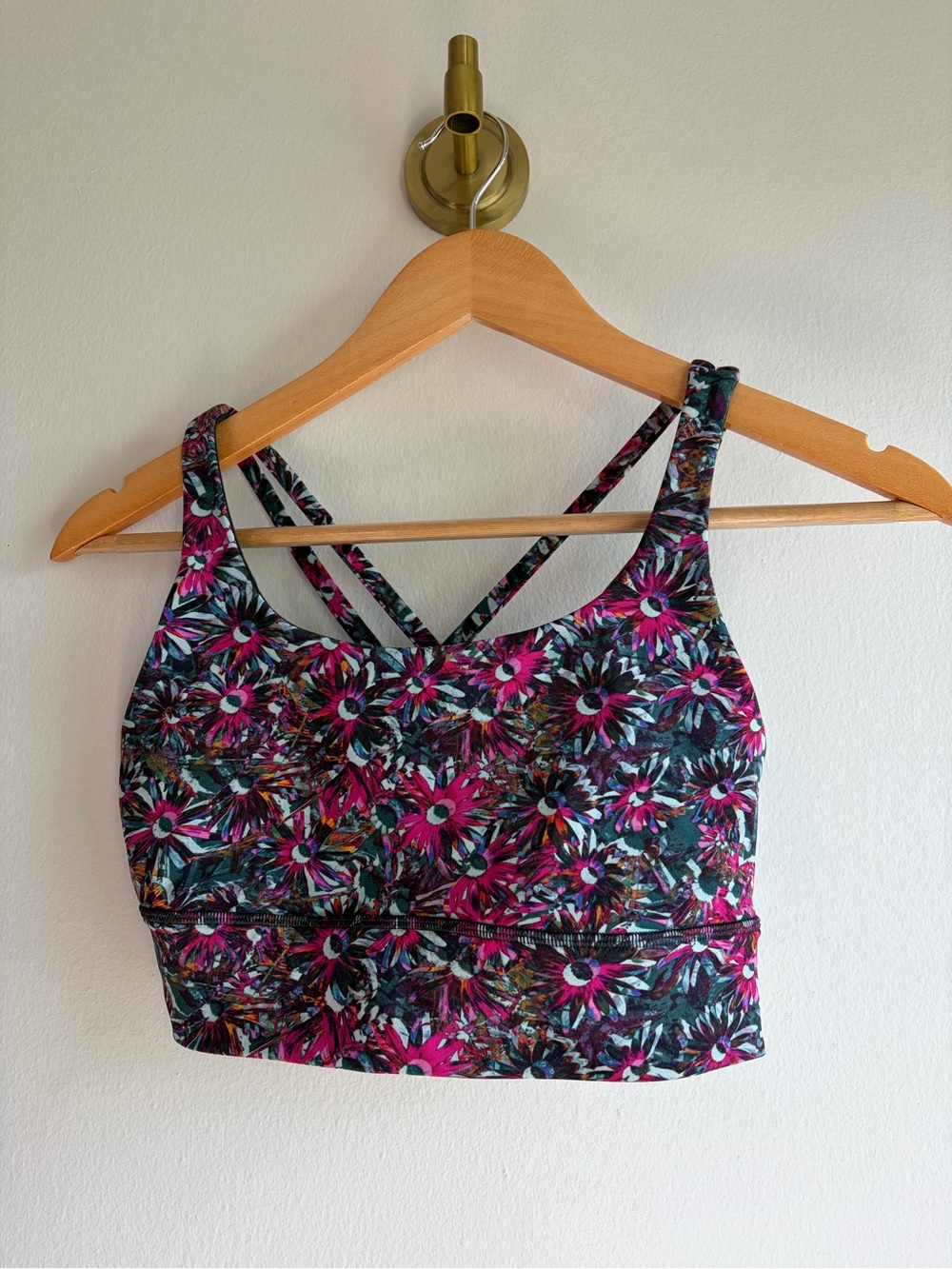 lululemon athletica Floral Strappy Sports Bra in Pink, Green, Blue